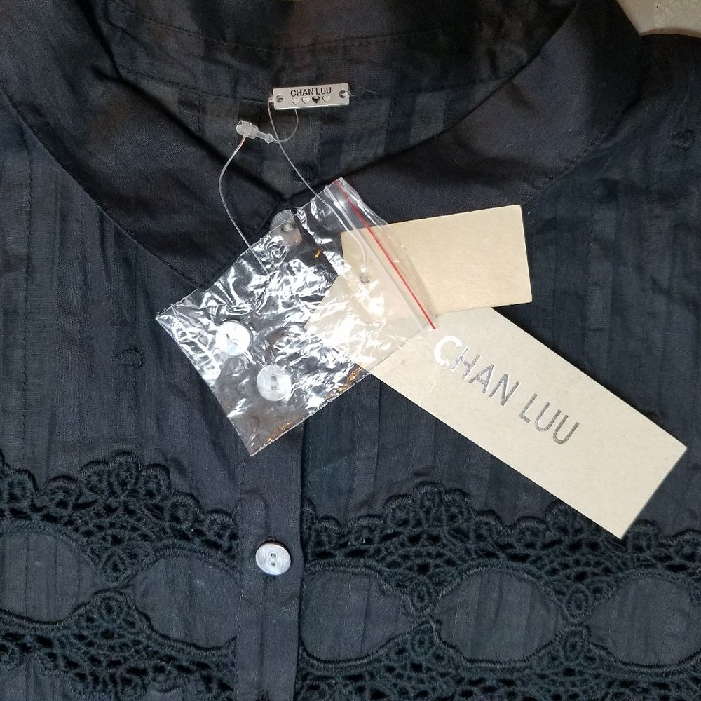 Chan Luu (Anthropologie) Dress in Black Cotton, NWT, Sized as M (runs SMALL) - Picture 4 of 5